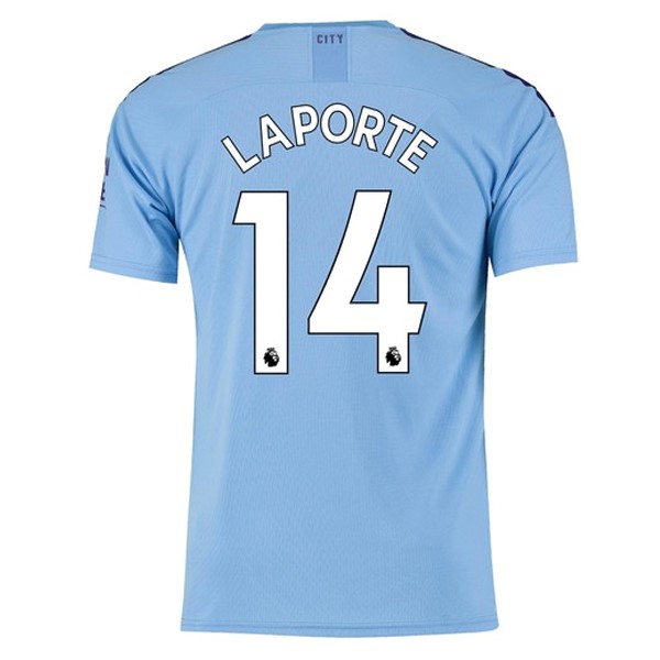 Camiseta Manchester City NO.14 Laporte 1ª 2019-2020 Azul